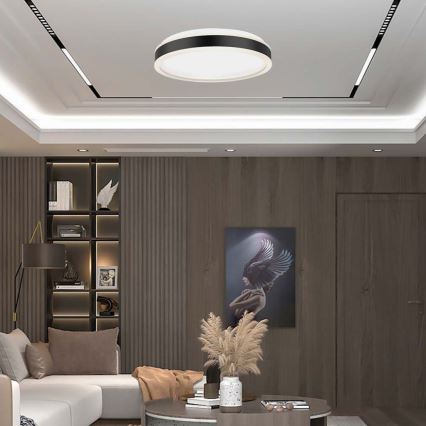LED taklampa LED/18W/230V 4000K diameter 35 cm svart