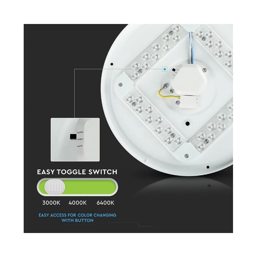 LED Taklampa LED/18W/230V d. 31 cm 3000/4000/6400K