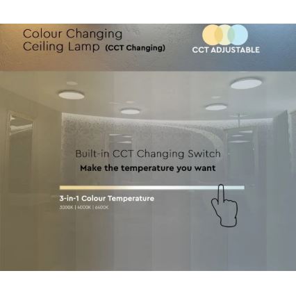 LED Taklampa LED/18W/230V d. 31 cm 3000/4000/6400K