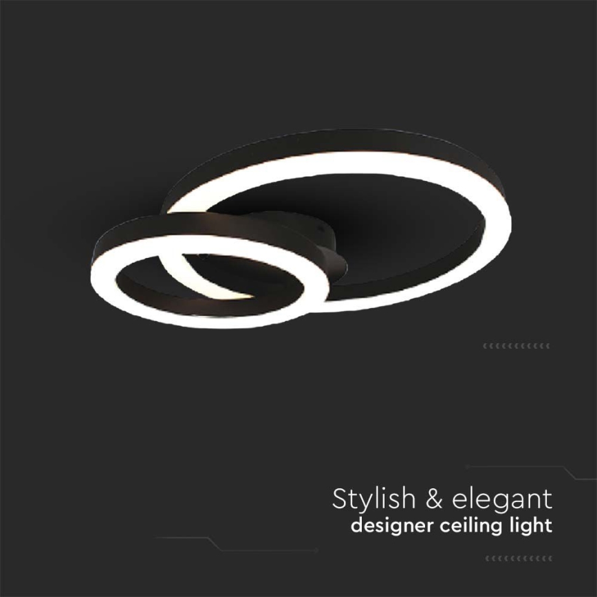 LED taklampa LED/20W/230V 3000K svart