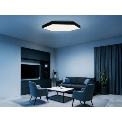 LED taklampa LED/240W/230V 3000/4000/6500K Ø 120 cm svart