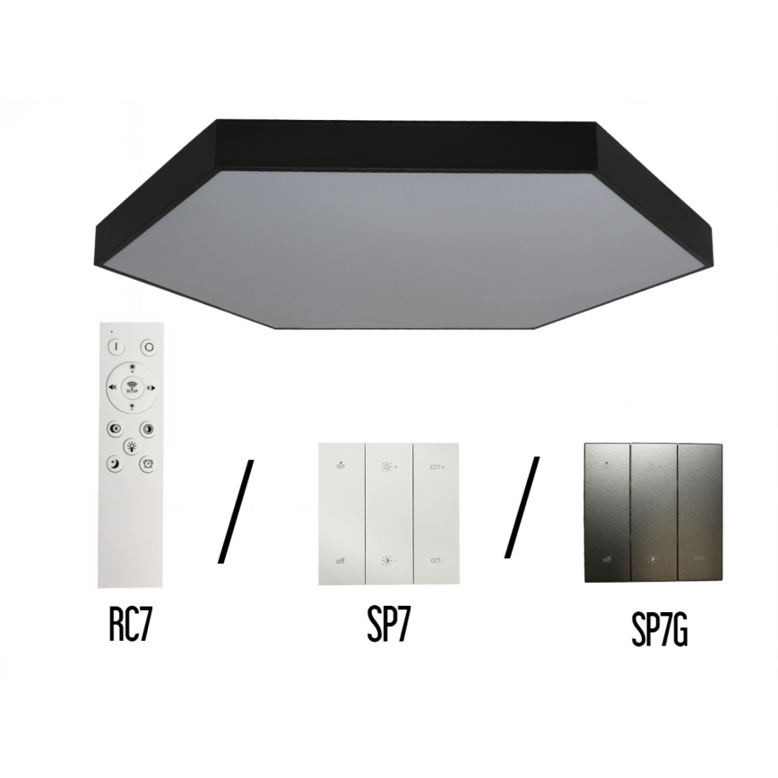 LED taklampa LED/240W/230V 3000/4000/6500K Ø 120 cm svart