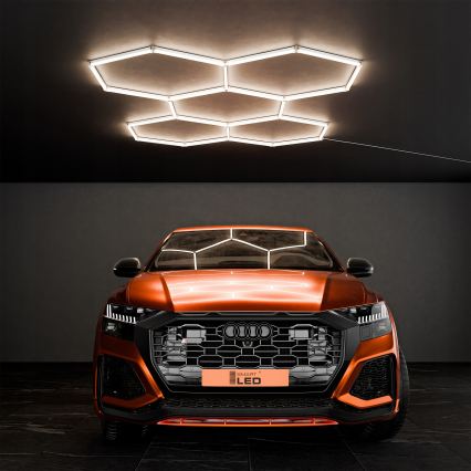 LED taklampa HEXAGON LED/240W/85-265V 4000K 298x209 cm CRI 90 IP44 vit