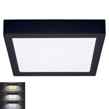LED Taklampa LED/24W/230V 3000/4000/6000K svart fyrkantig
