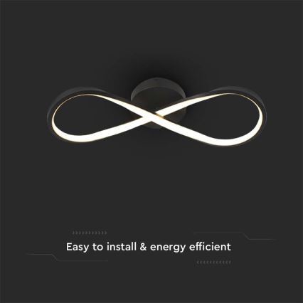 LED taklampa LED/24W/230V 3000K svart