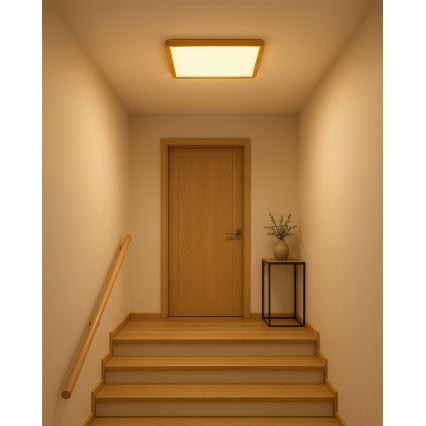 LED taklampa LED/32W/230V 3000/4000/6500K 40x40 cm beige