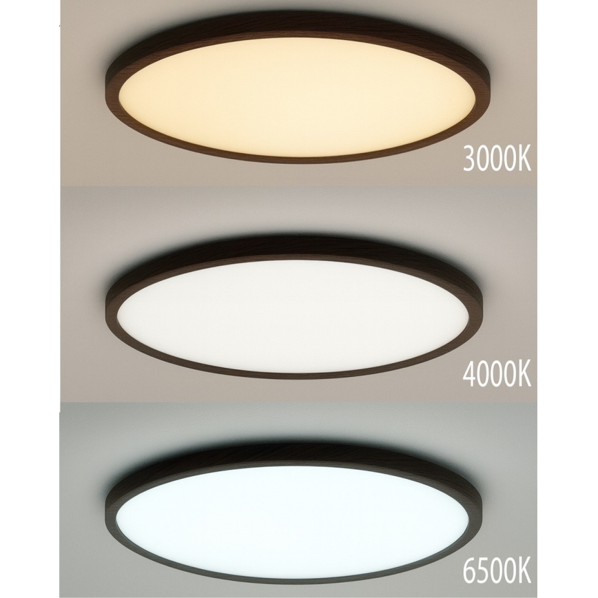 LED taklampa LED/32W/230V 3000/4000/6500K Ø 40 cm brun