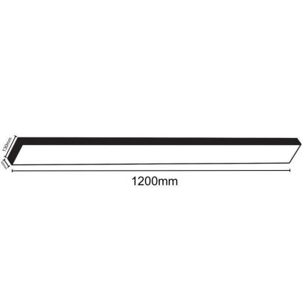 LED taklampa LED/32W/230V 4000K 120x13 cm svart
