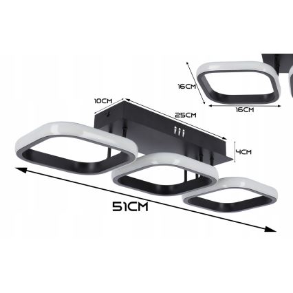 LED-taklampa LED/33W/230V svart