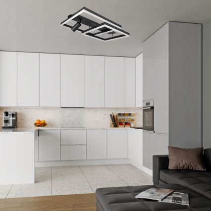LED taklampa LED/38W/230V + 1xGU10/30W svart