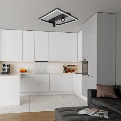 LED-taklampa LED/38W/230V + 2xGU10/30W svart