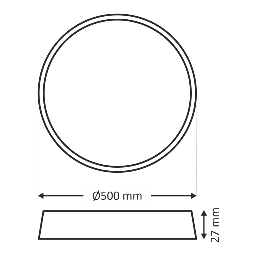 LED taklampa LED/40W/230V 3000/4000/6500K Ø 50 cm svart