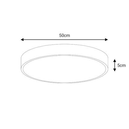 LED taklampa LED/50W/230V 4000K diameter 50 cm vit