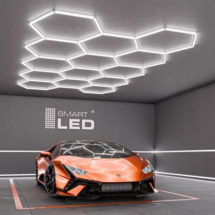 LED taklampa HEXAGON LED/570W/85-265V 6500K 522x298 cm CRI 90 IP44 vit
