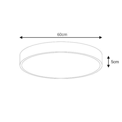 LED taklampa LED/60W/230V 4000K diameter 60 cm svart