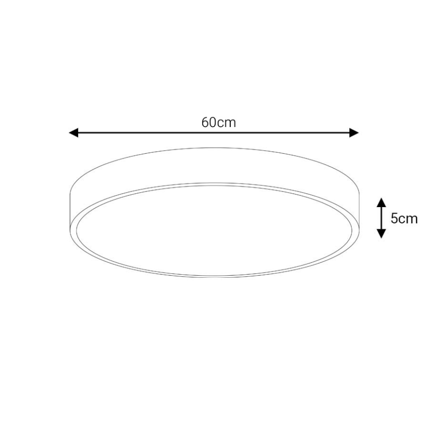 LED taklampa LED/60W/230V 4000K diameter 60 cm svart