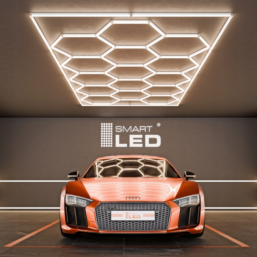 LED taklampa HEXAGON LED/696W/85-265V 4000K 484x243 cm CRI 90 IP44 vit