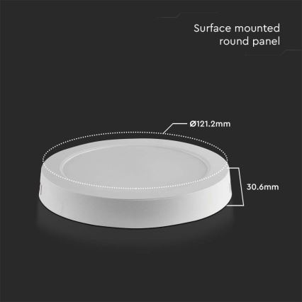 LED taklampa LED/6W/230V 4000K diameter 12 cm vit