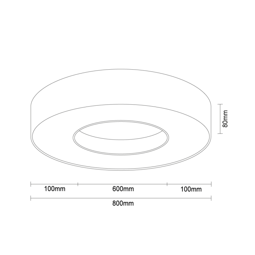 LED-taklampa LED/80W/230V 3000/4000/6500K Ø 80 cm vit