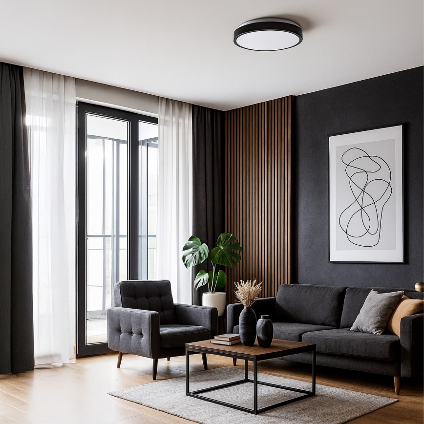 LED-taklampa LIBRA LED/15W/230V 4000K Ø 29 cm svart