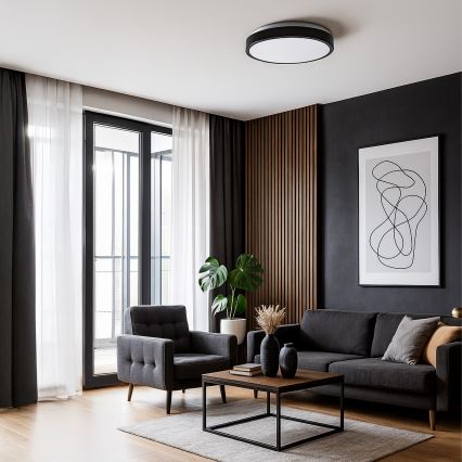 LED taklampa LIBRA LED/24W/230V 4000K Ø 39 cm svart