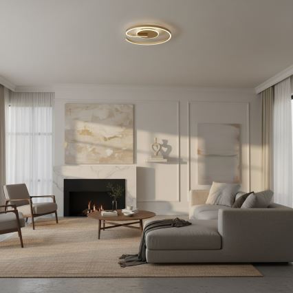 LED taklampa LORENZO LED/22W/230V Ø 50 cm guld