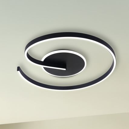 LED taklampa LORENZO LED/22W/230V Ø 50 cm svart