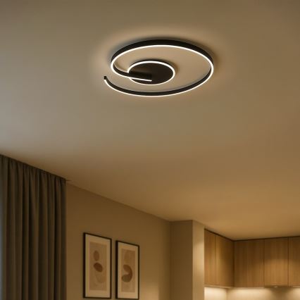 LED taklampa LORENZO LED/22W/230V Ø 50 cm svart