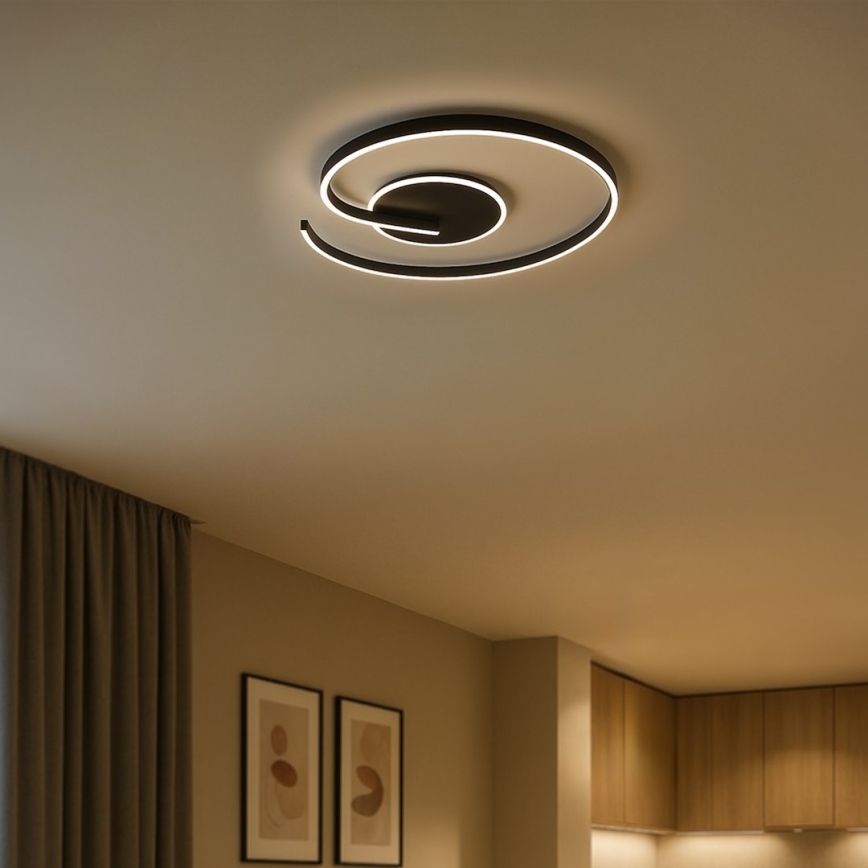 LED taklampa LORENZO LED/22W/230V Ø 50 cm svart