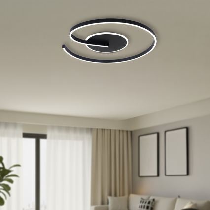 LED taklampa LORENZO LED/22W/230V Ø 50 cm svart
