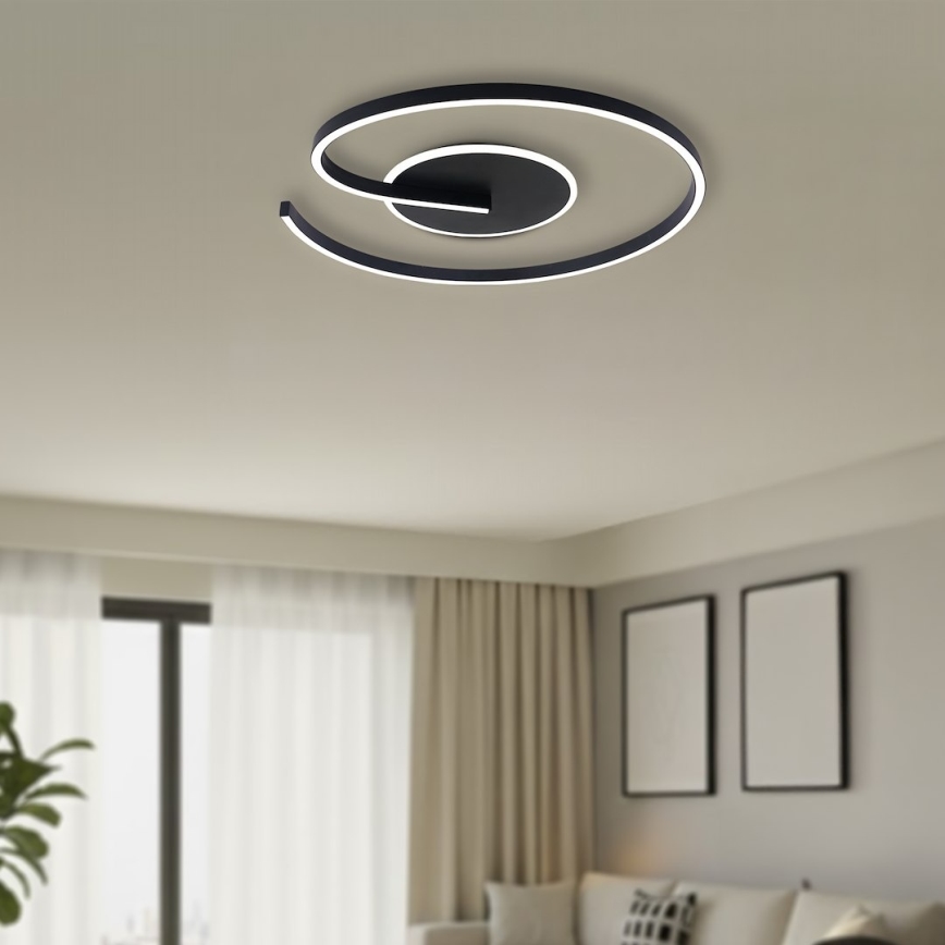 LED taklampa LORENZO LED/22W/230V Ø 50 cm svart