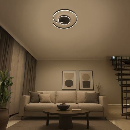 LED taklampa LORENZO LED/22W/230V Ø 50 cm svart