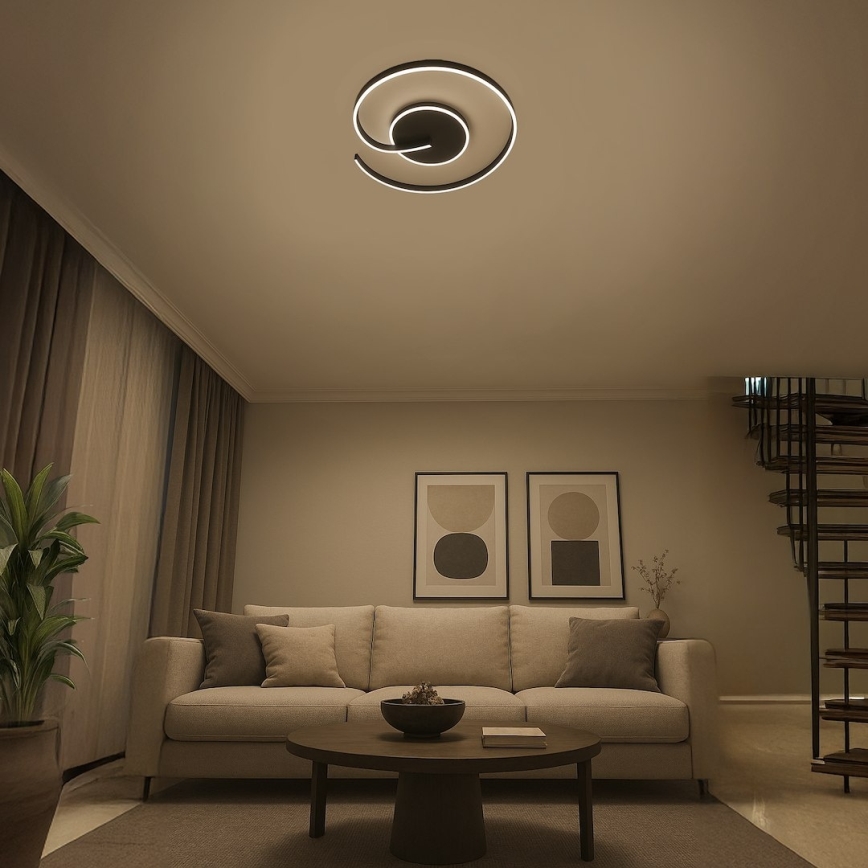 LED taklampa LORENZO LED/22W/230V Ø 50 cm svart