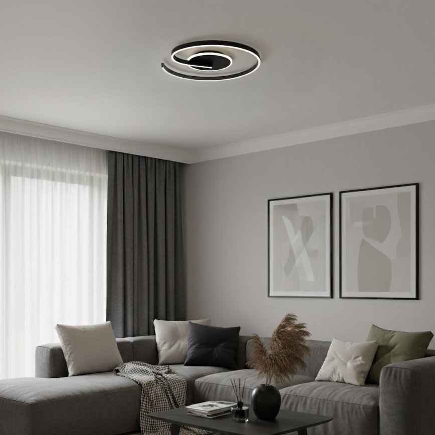 LED taklampa LORENZO LED/22W/230V Ø 50 cm svart