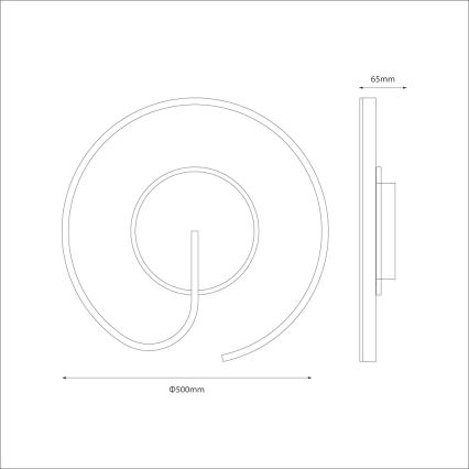 LED taklampa LORENZO LED/22W/230V Ø 50 cm svart
