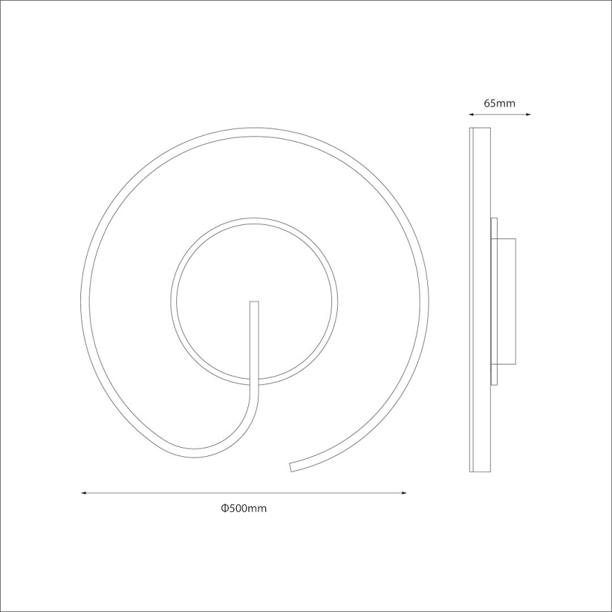 LED taklampa LORENZO LED/22W/230V Ø 50 cm svart