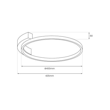 LED taklampa LUNA LED/18W/230V Ø 42,5 cm svart