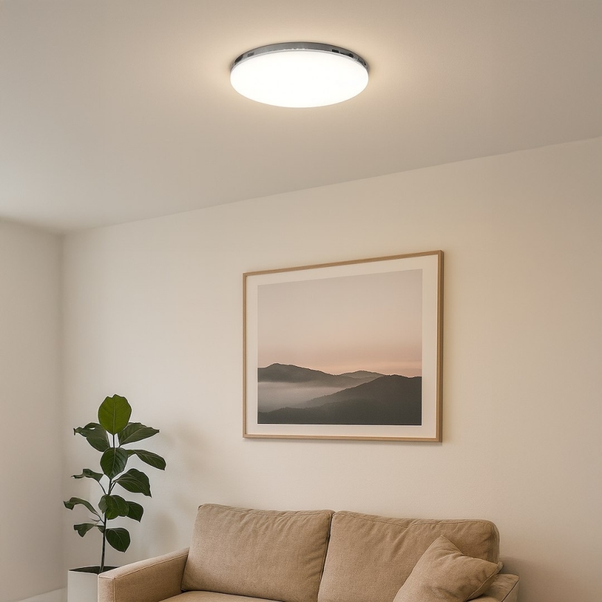 LED-taklampa MAYA LED/36W/230V Ø 50 cm polerad krom