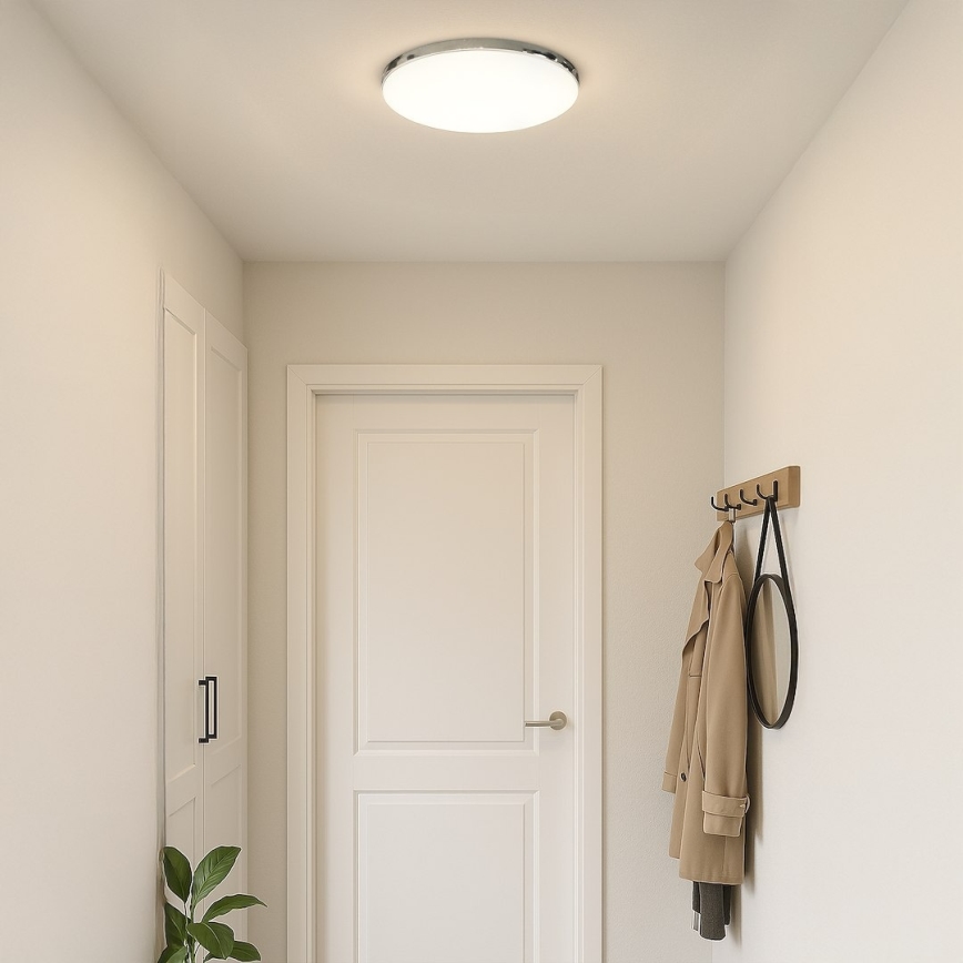 LED-taklampa MAYA LED/36W/230V Ø 50 cm polerad krom