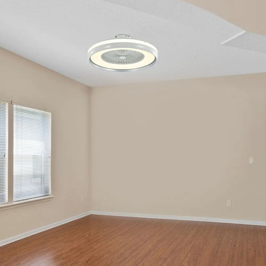 LED taklampa med en fläkt LED/45W/230V 3000/4000/6500K grå + fjärrkontroll