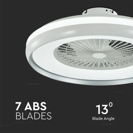 LED taklampa med en fläkt LED/45W/230V 3000/4000/6500K grå + fjärrkontroll