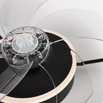 LED Dimbart taklampa med fläkt FARGO LED/37W/230V svart + fjärrkontroll