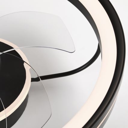 LED Dimbart taklampa med fläkt FARGO LED/37W/230V svart + fjärrkontroll