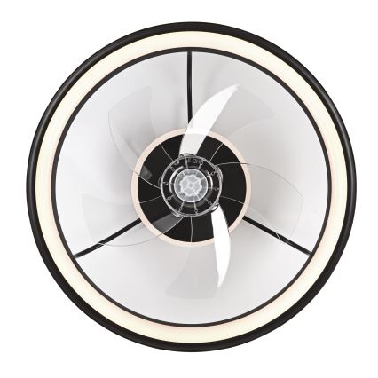 LED Dimbart taklampa med fläkt FARGO LED/37W/230V svart + fjärrkontroll