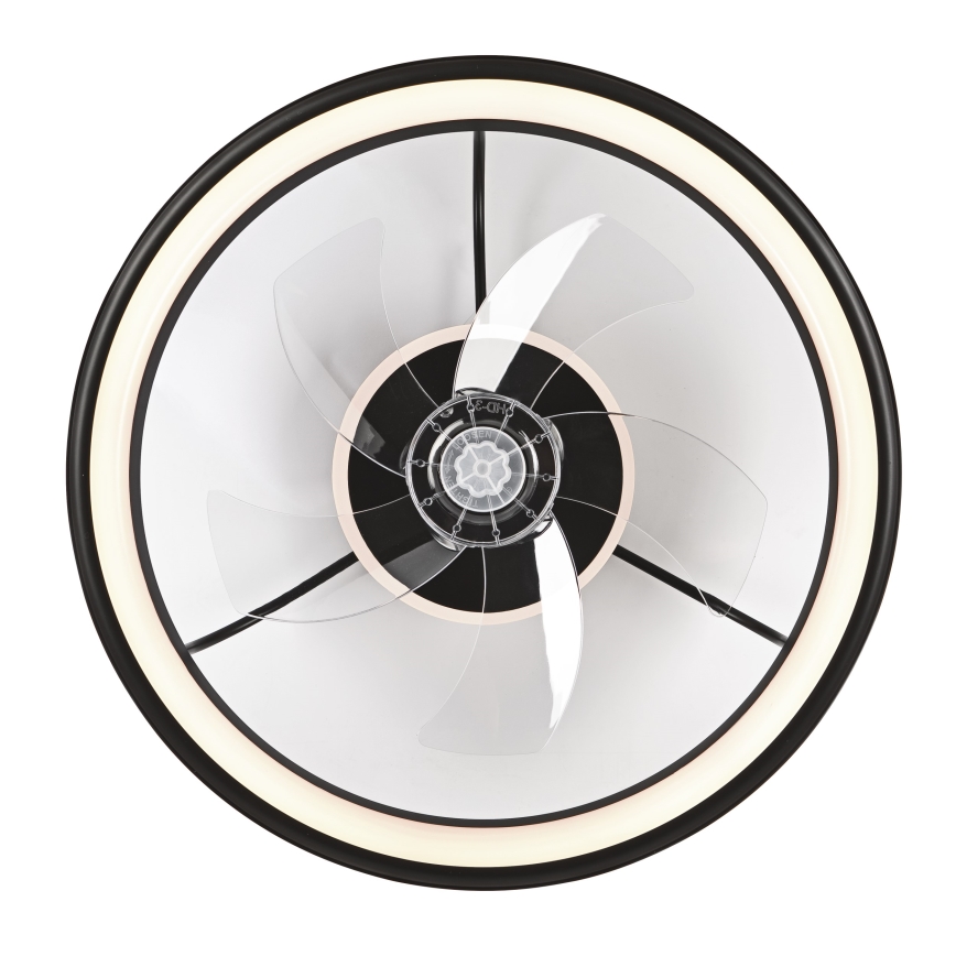 LED Dimbart taklampa med fläkt FARGO LED/37W/230V svart + fjärrkontroll