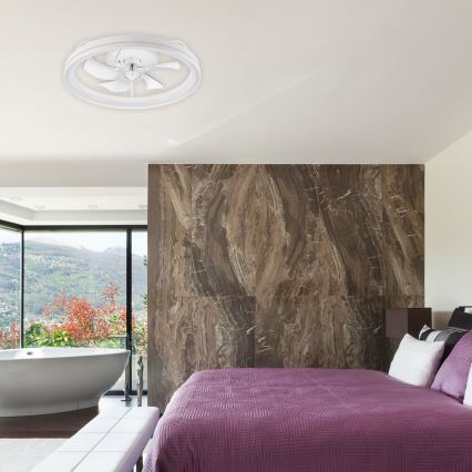 LED Dimbart taklampa med fläkt FARGO LED/37W/230V vit + fjärrkontroll