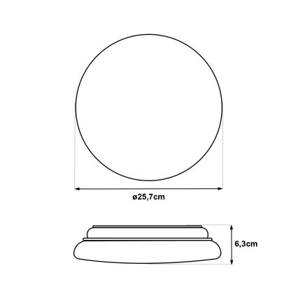 LED-taklampa med rörelsesensor LENA LED/12W/230V, Ø 25,7 cm, vit