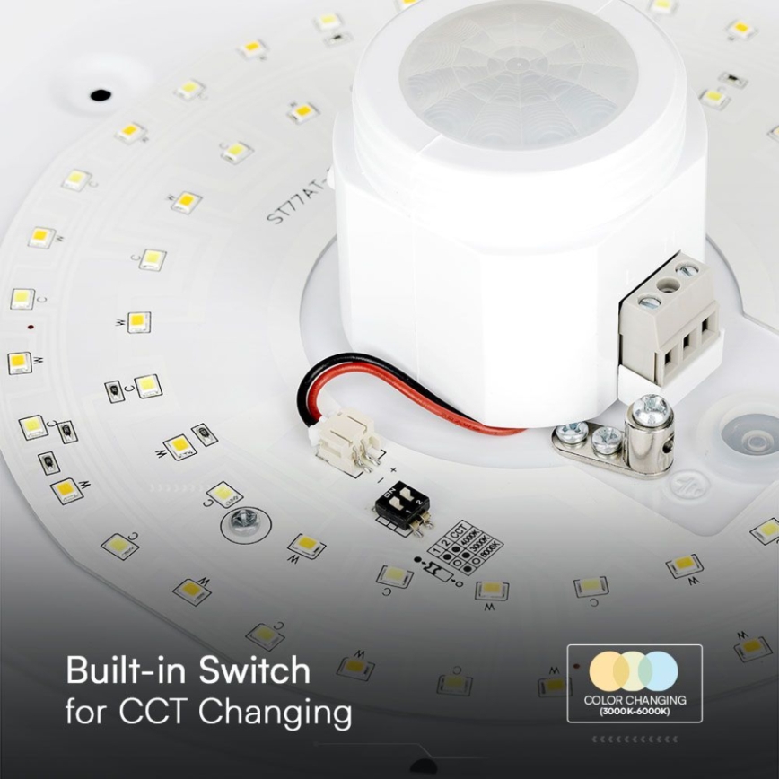 LED taklampa med sensor SAMSUNG CHIP LED/12W/230V 3000/4000/6000K diameter 29 cm vit