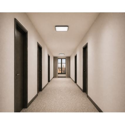 LED-takarmatur med rörelse- och skymningssensor WILTON LED/24W/230V 4000K 33x33 cm antracit