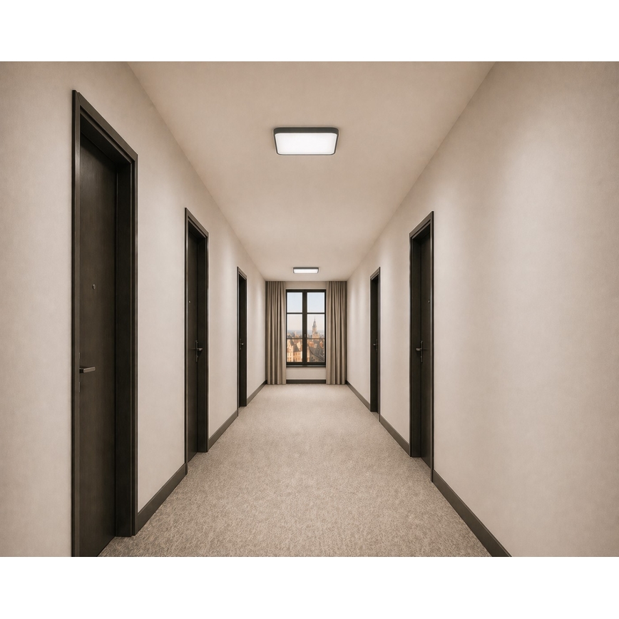 LED-takarmatur med rörelse- och skymningssensor WILTON LED/24W/230V 4000K 33x33 cm antracit